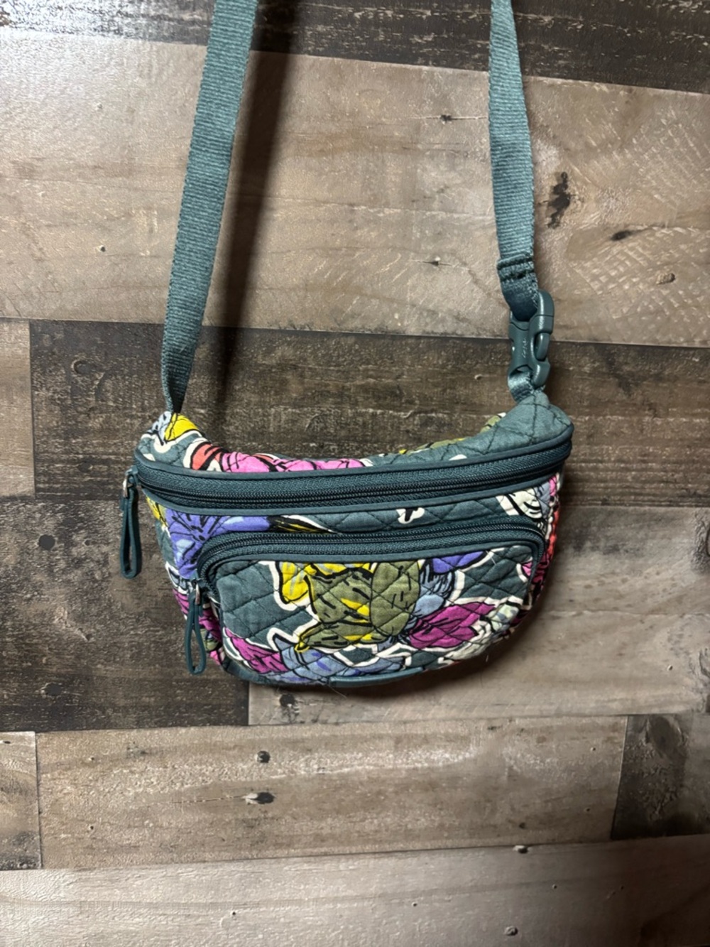Vera Bradley Quilted Floral Crossbody Bag Falling Flower Design